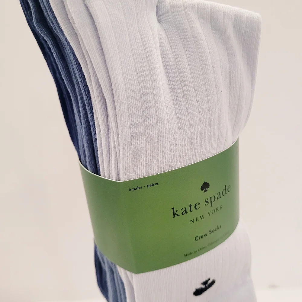 Kate Spade Crew Socks Six Pairs - Picture 2 of 3